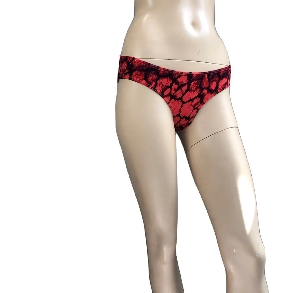 RVCA The balance of Opposites acid wash orange, black print bikini bottom size:S